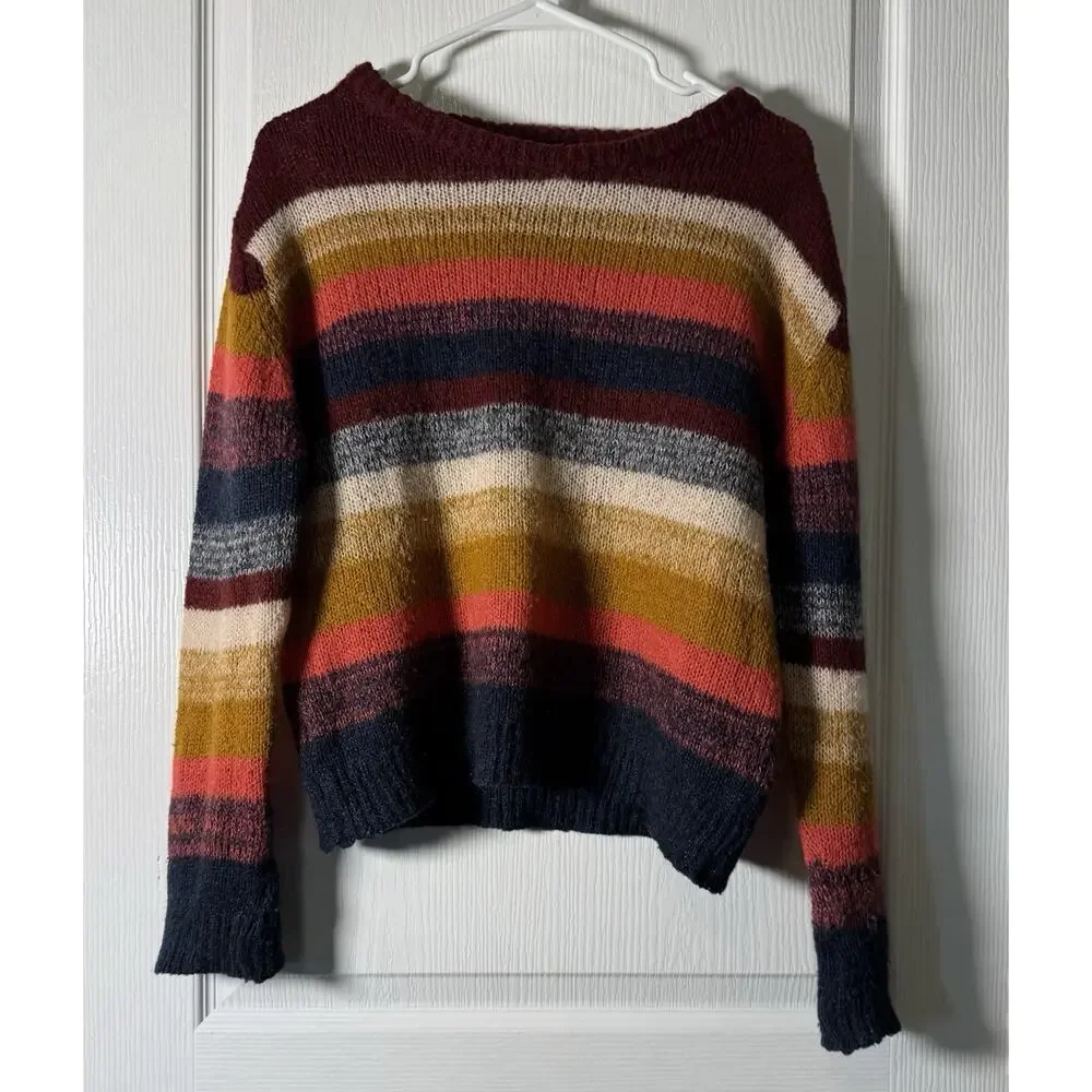 Berretti Multicolor Blue & Pink Wool Blend Sweater Made in Italy Size medium - Picture 2 of 8